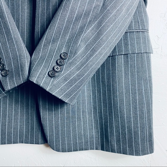 Hickey Freeman Gray Stripe Mens Blazer, 44